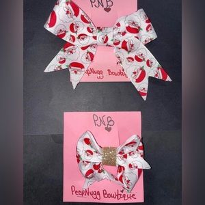 FLASH SALE Christmas Hair Bows - Santa Hair Bows - Hair Clips - Girls Hair Bows